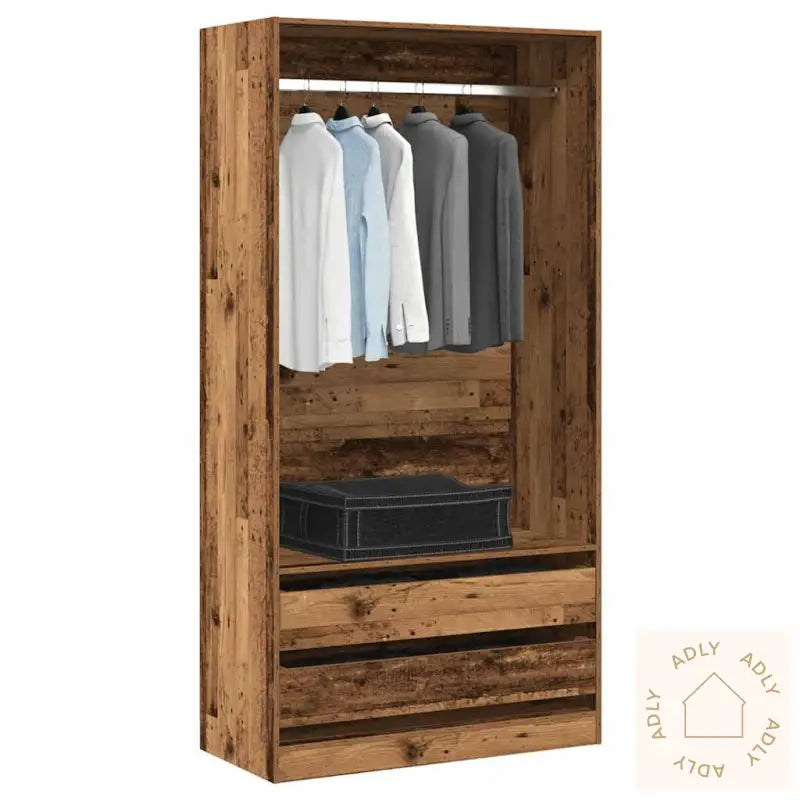 Garderobe Gammelt Tre 100X50X200 Cm Konstruert Tre