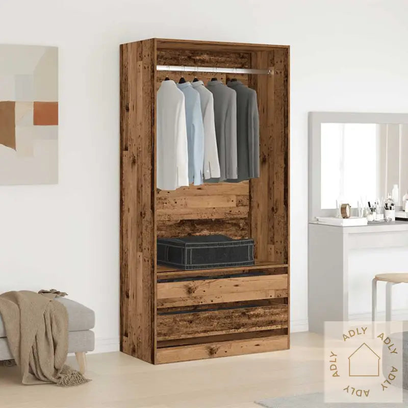 Garderobe Gammelt Tre 100X50X200 Cm Konstruert Tre