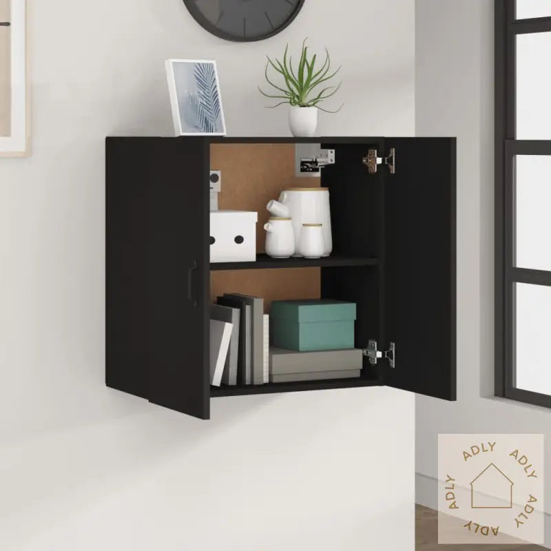 Veggskap Svart 60X31X60 Cm Konstruert Tre