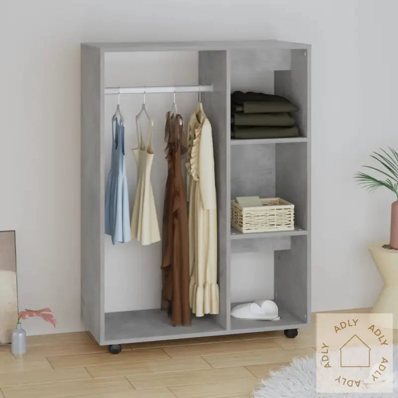 Garderobe Betonggrå 80X40X110 Cm Konstruert Tre