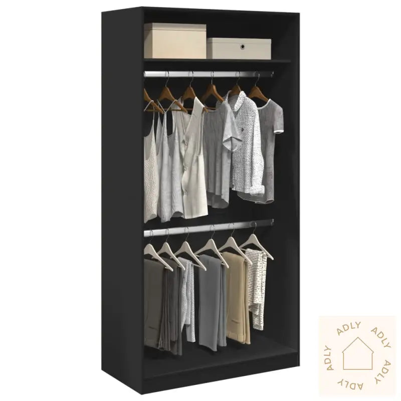 Garderobe Svart 100X50X200 Cm Sponplate