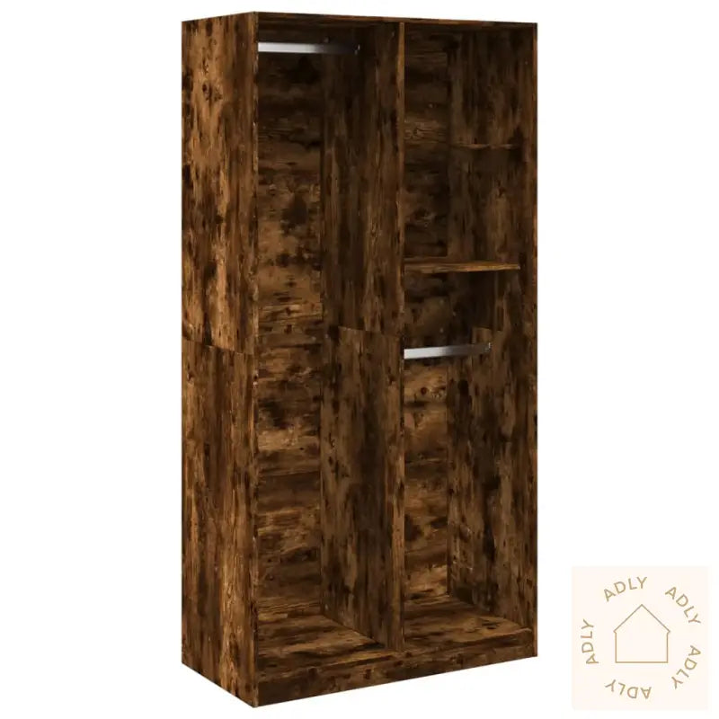 Garderobe Røkt Eik 100X50X200 Cm Konstruert Tre