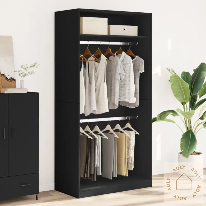 Garderobe Svart 100X50X200 Cm Sponplate