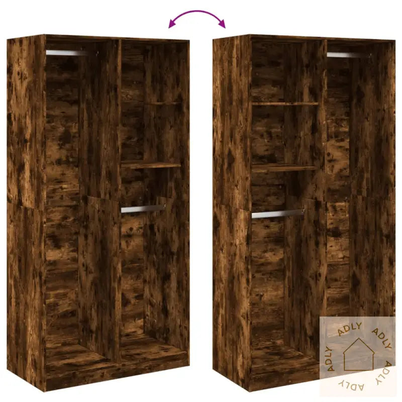 Garderobe Røkt Eik 100X50X200 Cm Konstruert Tre