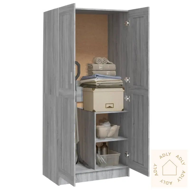 Garderobe Grå Sonoma 82,5X51,5X180 Cm Konstruert Tre