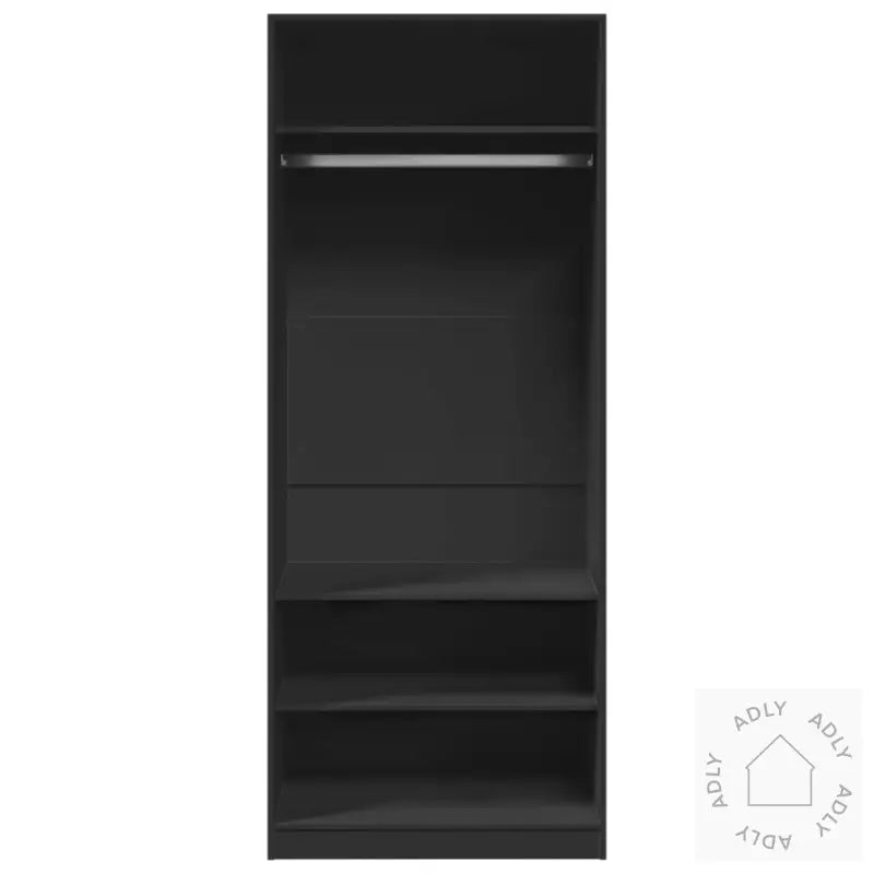 Garderobe Svart 80X50X200 Cm Konstruert Tre