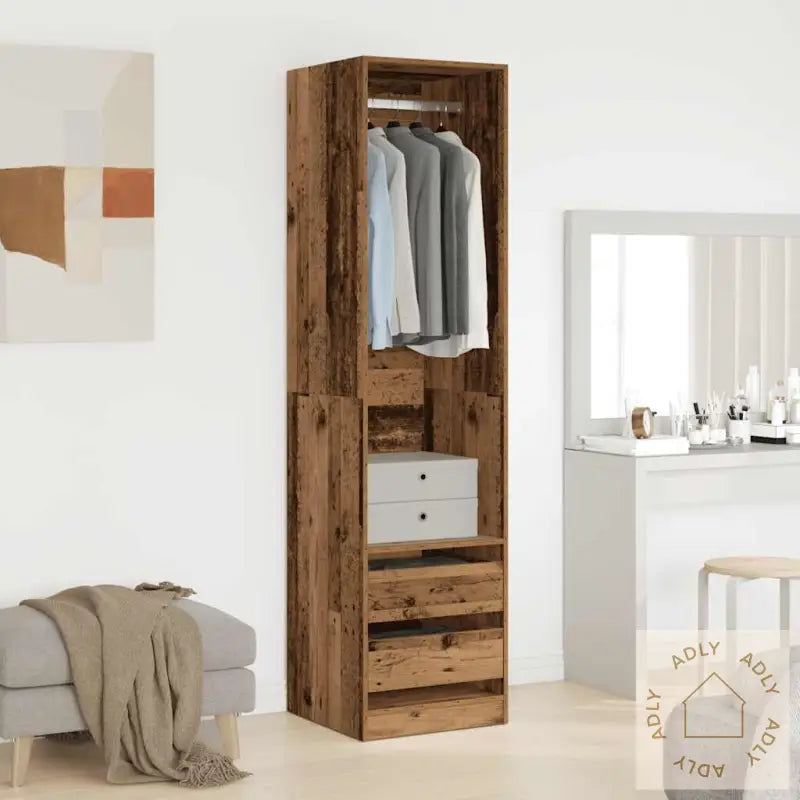 Garderobe Gammelt Tre 50X50X200 Cm Konstruert Tre