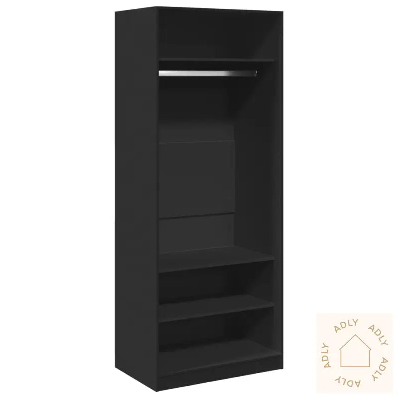 Garderobe Svart 80X50X200 Cm Konstruert Tre