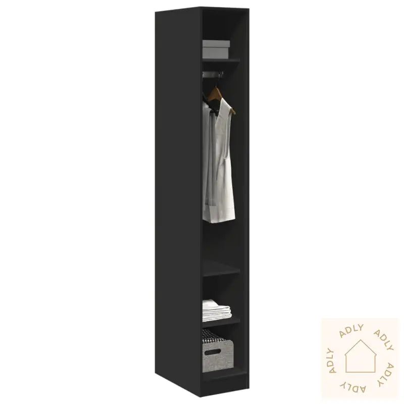 Garderobe Svart 30X50X200 Cm Konstruert Tre