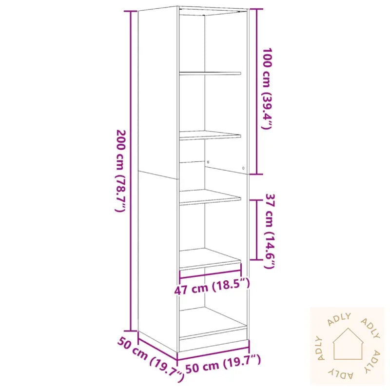 Garderobe Gammelt Tre 50X50X200 Cm Konstruert Tre