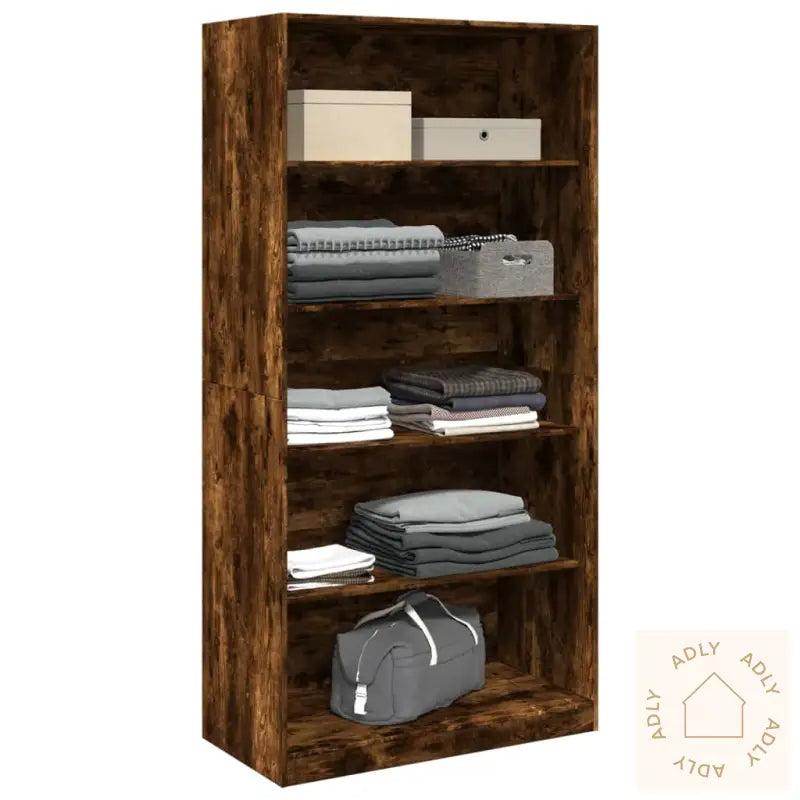 Garderobe Røkt Eik 100X50X200 Cm Konstruert Tre