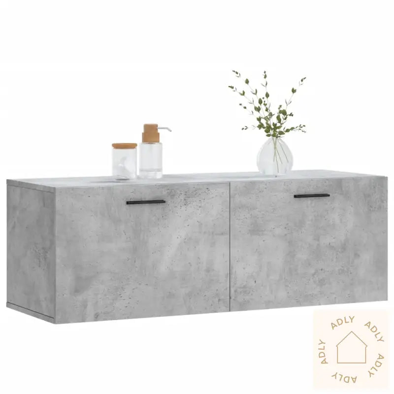 Veggskap Betonggrå 100X36,5X35 Cm Konstruert Tre
