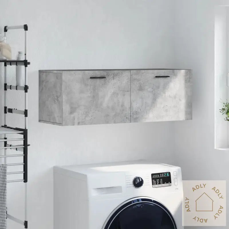 Veggskap Betonggrå 100X36,5X35 Cm Konstruert Tre