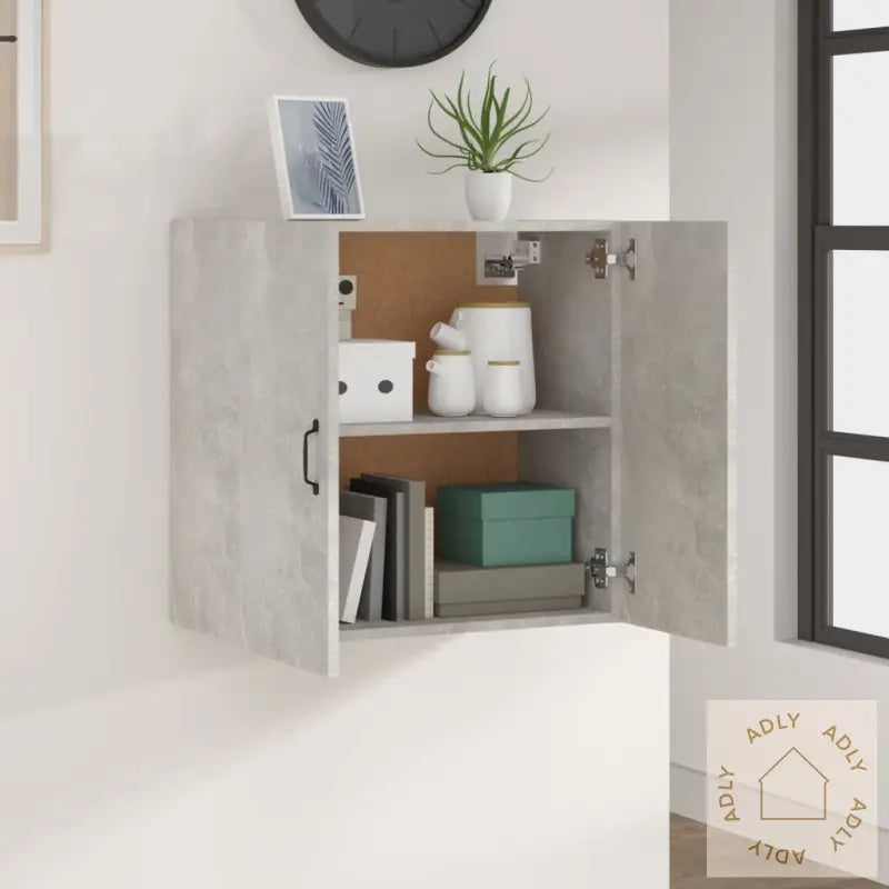 Veggskap Betonggrå 60X31X60 Cm Konstruert Tre