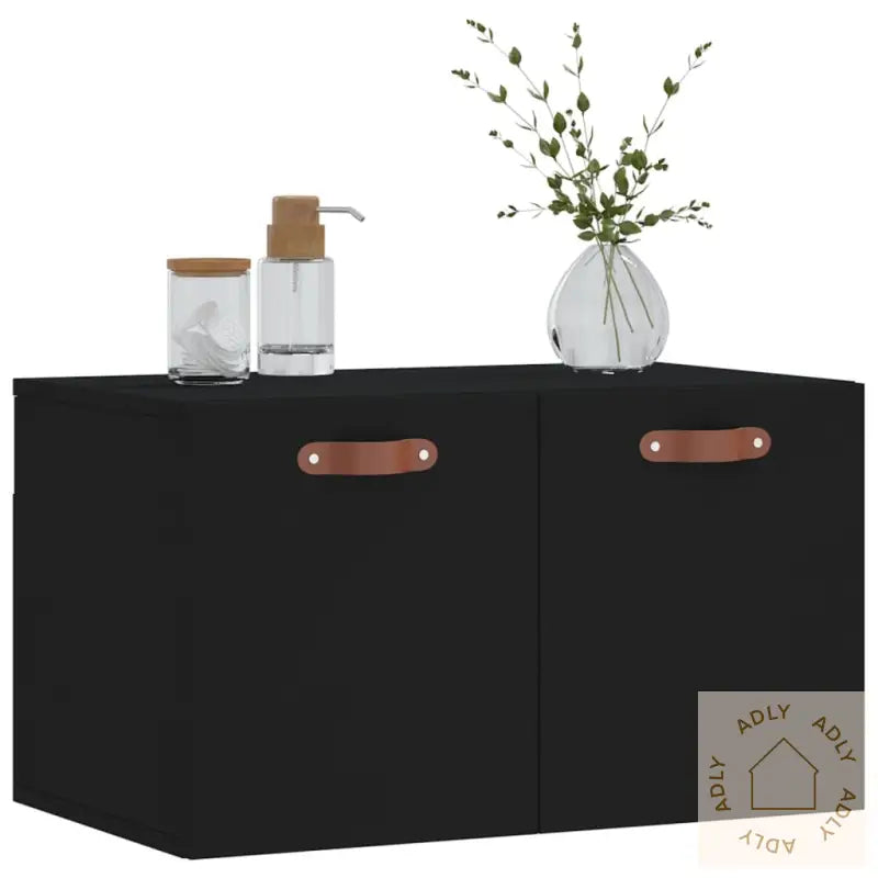 Veggskap Svart 60X36,5X35 Cm Konstruert Tre