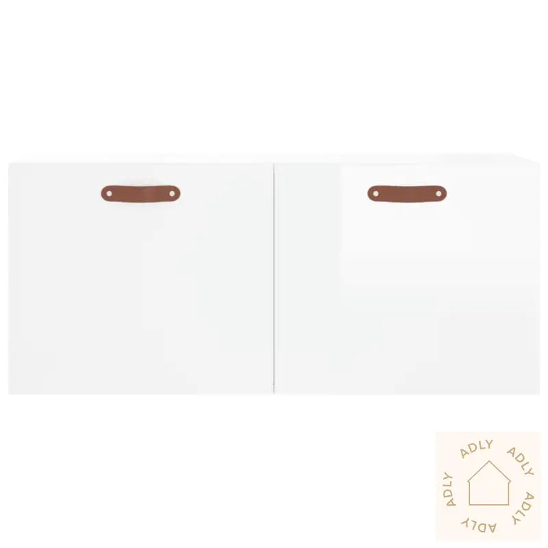 Veggskap Høyglans Hvit 80X36,5X35 Cm Konstruert Tre