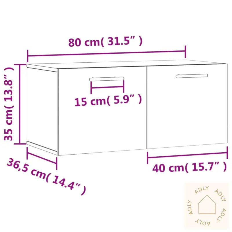 Veggskap Hvit 80X36,5X35 Cm Konstruert Tre