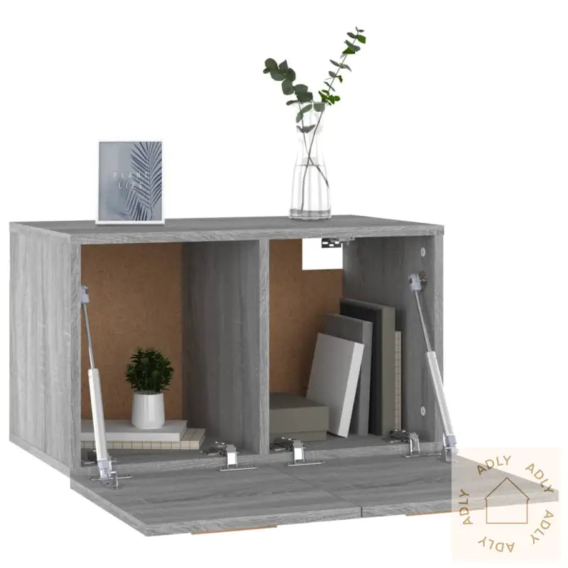 Veggskap Grå Sonoma 60X36,5X35 Cm Konstruert Tre