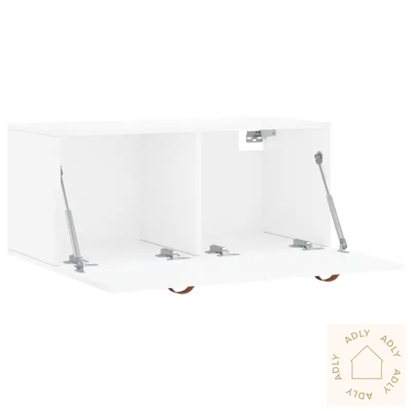 Veggskap Høyglans Hvit 80X36,5X35 Cm Konstruert Tre