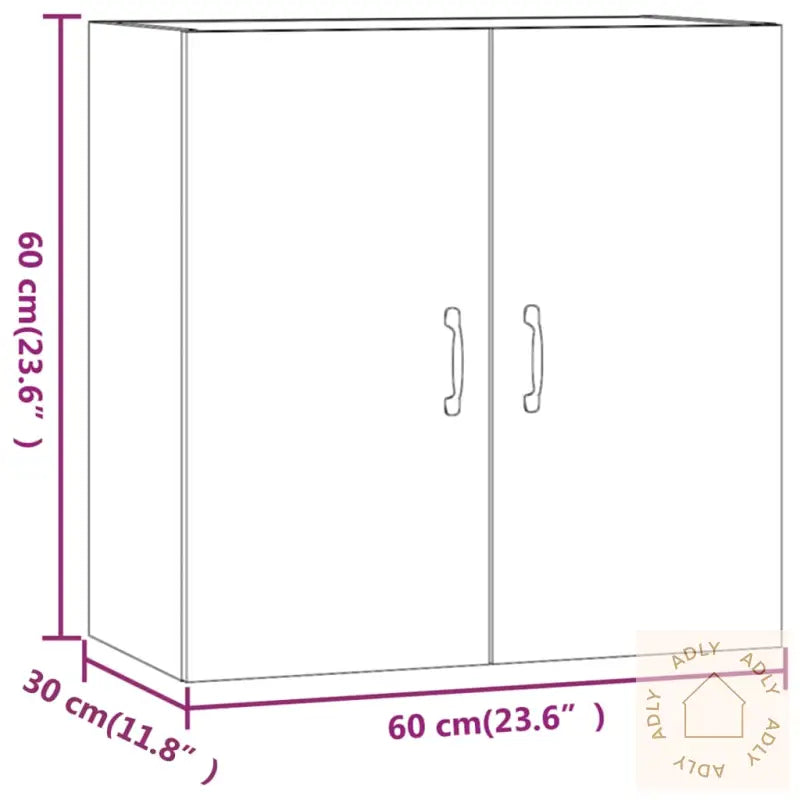 Veggskap Betonggrå 60X31X60 Cm Konstruert Tre