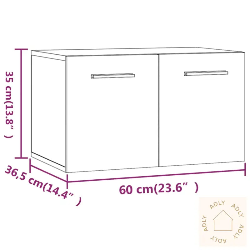 Veggskap Grå Sonoma 60X36,5X35 Cm Konstruert Tre