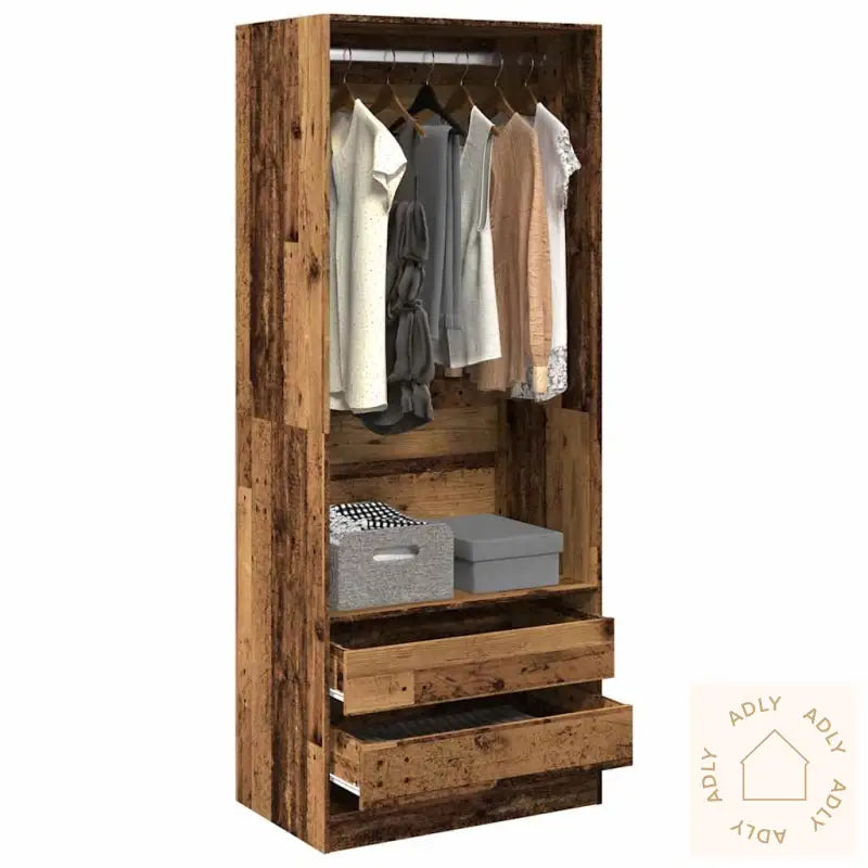 Garderobe Gammelt Tre 80X50X200 Cm Konstruert Tre