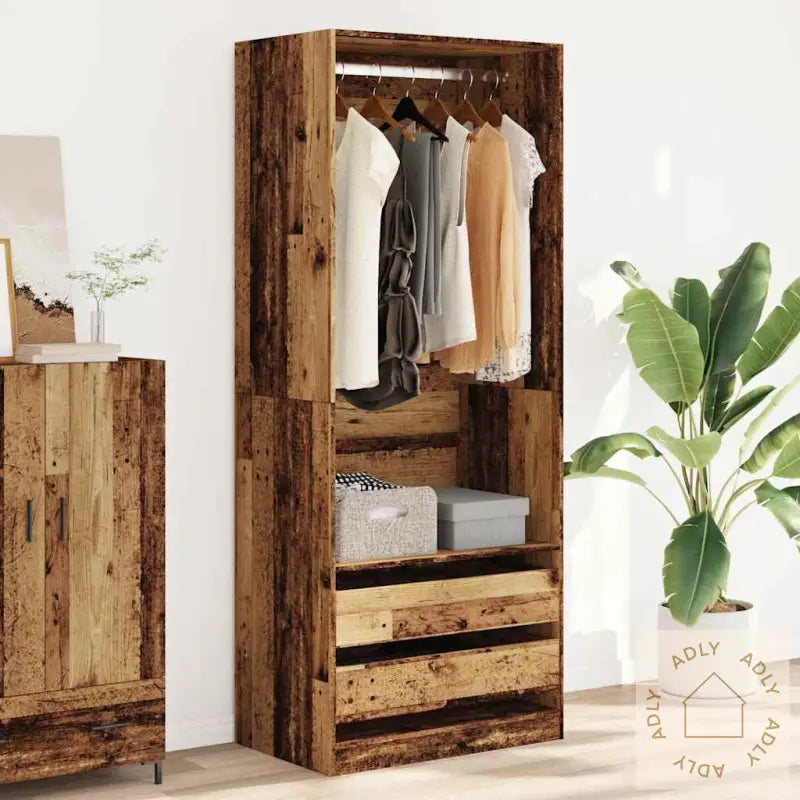 Garderobe Gammelt Tre 80X50X200 Cm Konstruert Tre