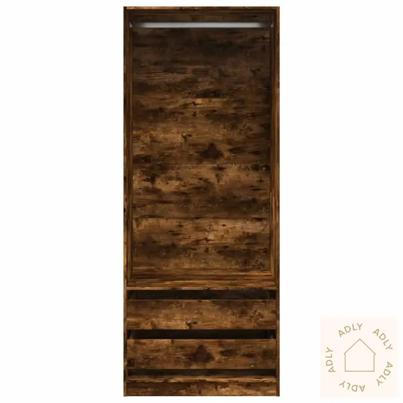 Garderobe Røkt Eik 80X50X200 Cm Konstruert Tre