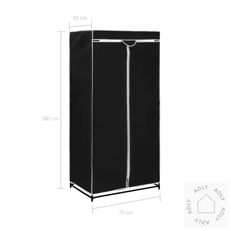 Garderobeskap Svart 75X50X160 Cm