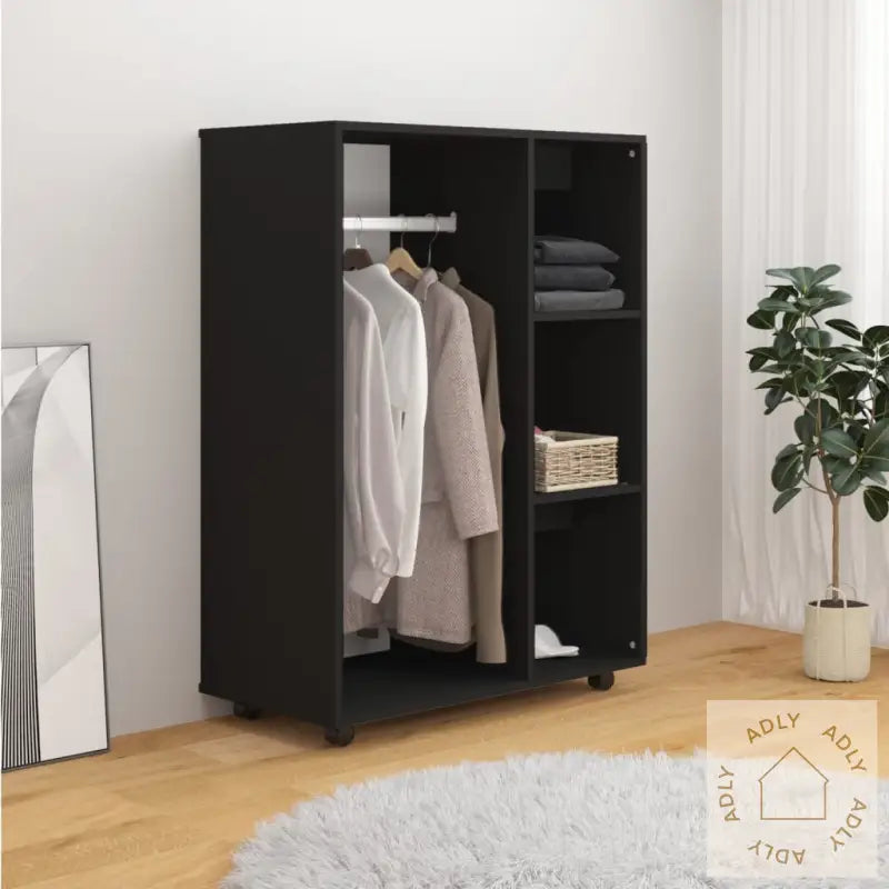Garderobe Svart 80X40X110 Cm Konstruert Tre