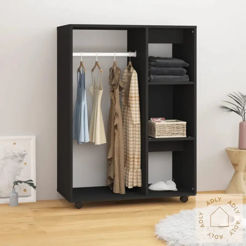 Garderobe Svart 80X40X110 Cm Konstruert Tre