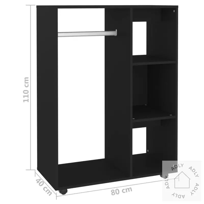 Garderobe Svart 80X40X110 Cm Konstruert Tre