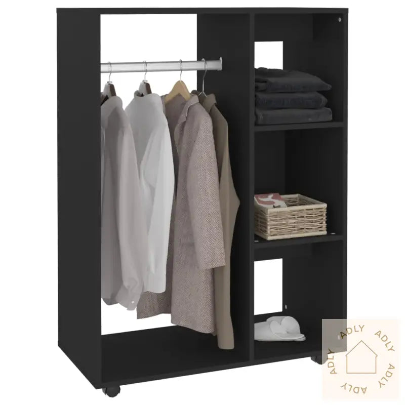 Garderobe Svart 80X40X110 Cm Konstruert Tre
