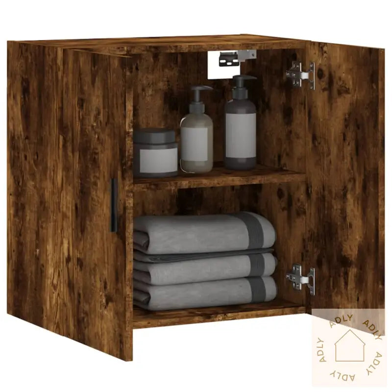 Veggskap Røkt Eik 60X31X60 Cm Konstruert Tre