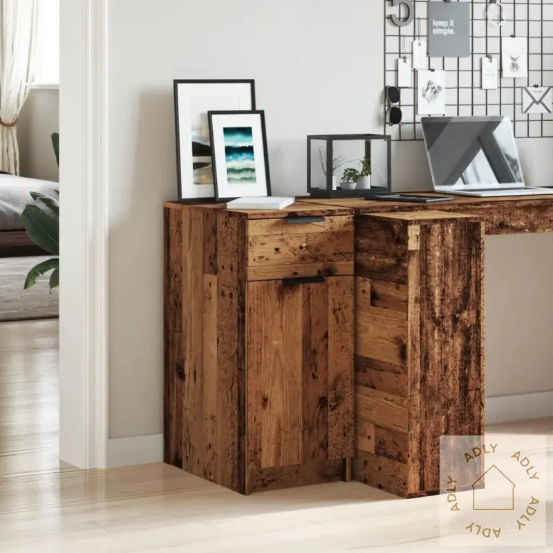 Skap For Skrivebord Gammelt Tre 33X50X75 Cm Konstruert Tre