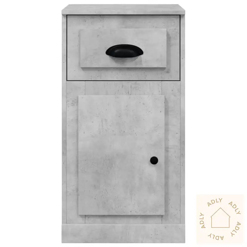 Sideskap Med Skuff Betonggrå 40X50X75 Cm Konstruert Tre