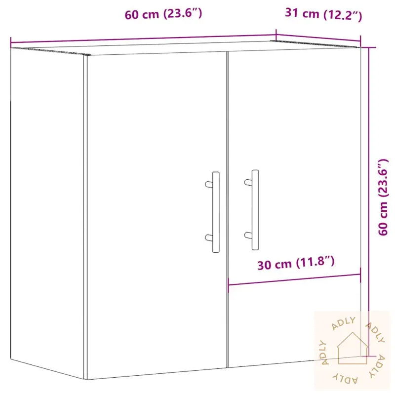 Veggskap Gammelt Tre 60X31X60 Cm Konstruert Tre