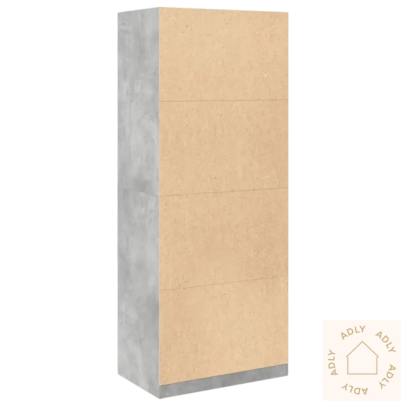 Rectangulart garderobeskap i solid treverk med enkel montering