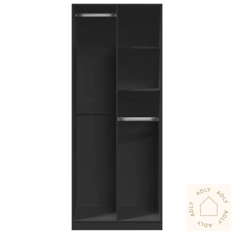 Garderobe Svart 80X50X200 Cm Konstruert Tre