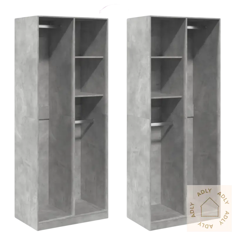 To gode grå garderober i solid treverk, enkel montering og praktisk garderobeskap