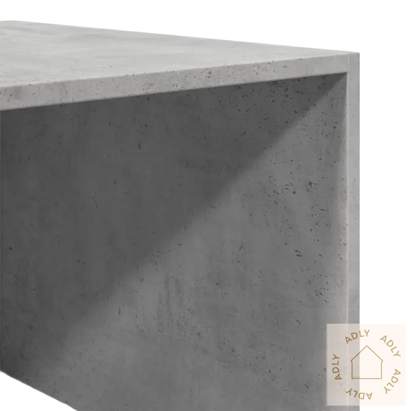 Gray concrete cube som del av praktisk garderobeskap i solid treverk for gang og soverom