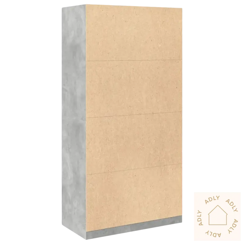 Rectangular betong og treblokk av praktisk garderobeskap i solid treverk til hjemmet
