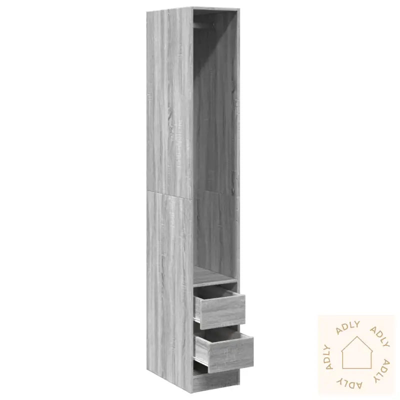 Garderobe Grå Sonoma 30X50X200 Cm Konstruert Tre
