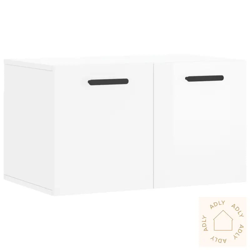 Veggskap Høyglans Hvit 60X36,5X35 Cm Konstruert Tre