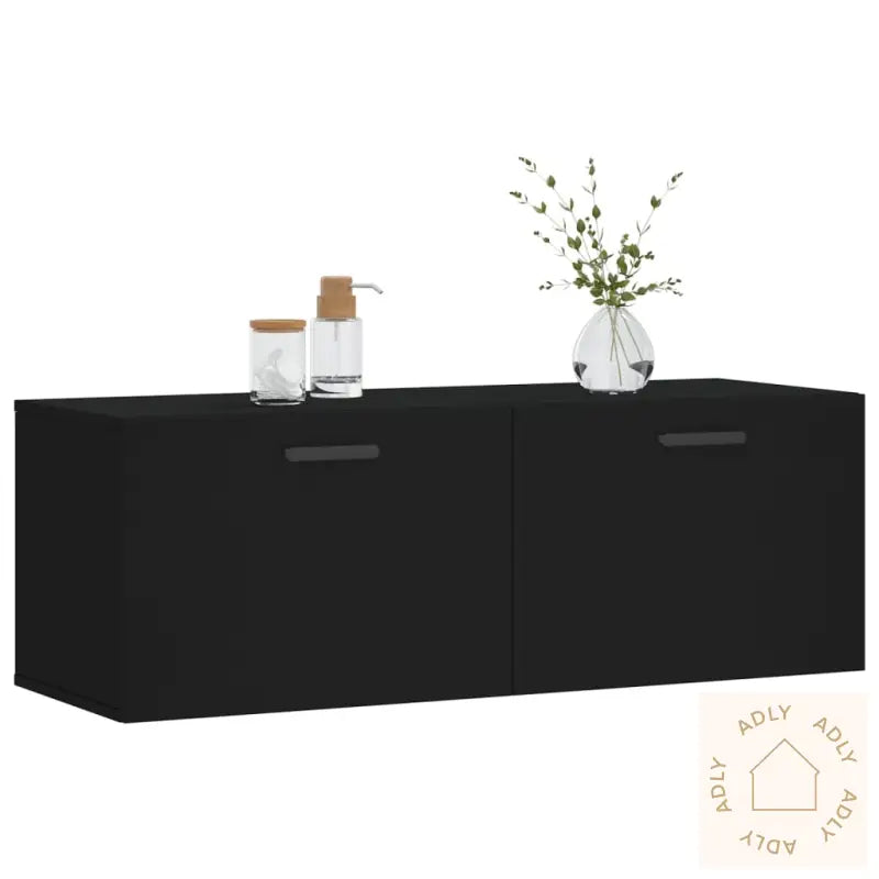 Veggskap Svart 100X36,5X35 Cm Konstruert Tre