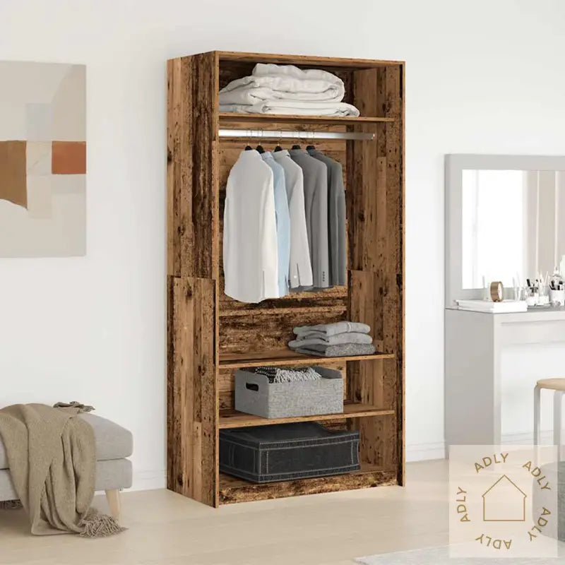 Garderobe Gammelt Tre 100X50X200 Cm Konstruert Tre