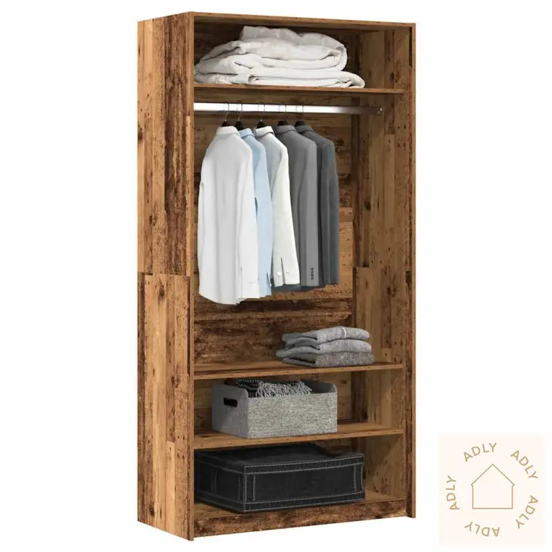Garderobe Gammelt Tre 100X50X200 Cm Konstruert Tre