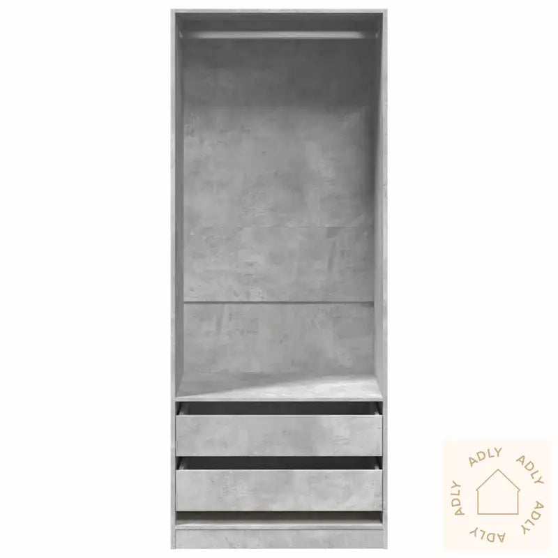 Garderobe Betonggrå 80X50X200 Cm Konstruert Tre
