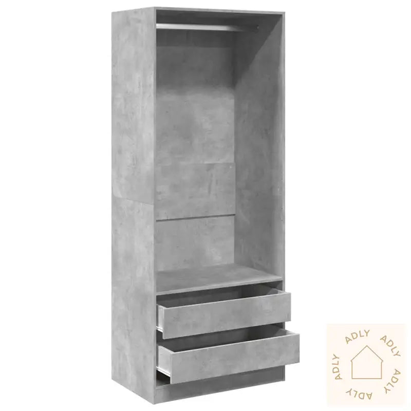 Garderobe Betonggrå 80X50X200 Cm Konstruert Tre