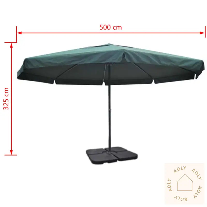 Hageparasoll I Aluminium Med Bærbar Fot Grønn